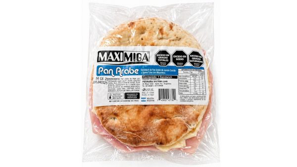 Sandwich pan arabe Jamon cocido y queso